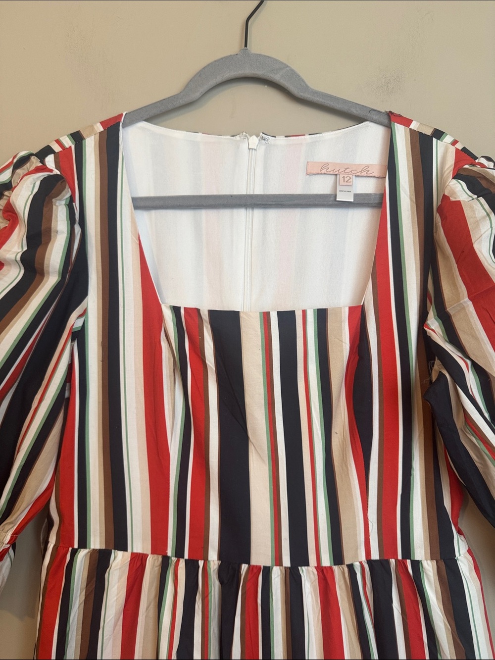NWOT- Hutch Arlo Stripe Short Sleeve Tiered Dress, Multi Riviera Stripe, size 12 - Picture 5 of 12